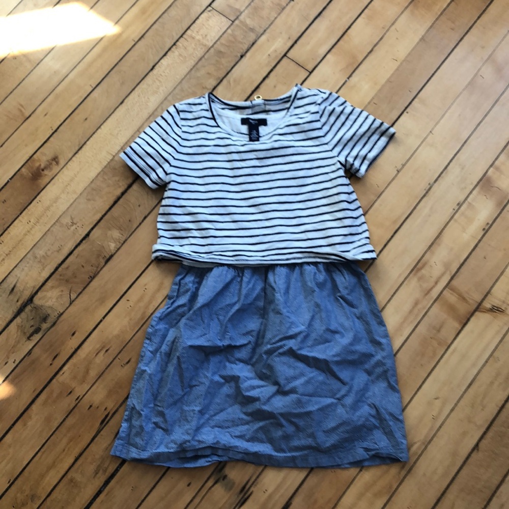 Gap Kids Medium Dress Striped Chambray girls dress